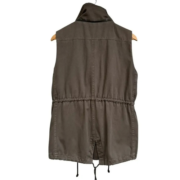 Velvet by Graham & Spencer Chore Vest Cargo Utility Khaki Green Size Small - Picture 2 of 5